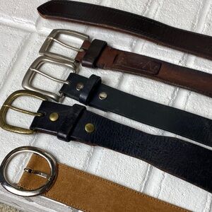 Bundle of five nice leather belts.